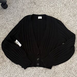 Wilfred Black Plunge Front Cardigan